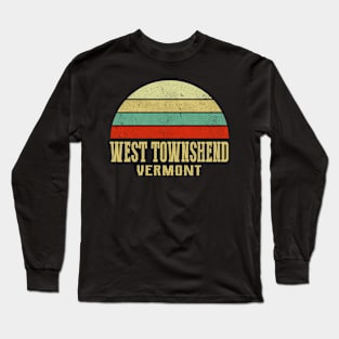 WEST TOWNSHEND VERMONT Vintage Retro Sunset Long Sleeve T-Shirt